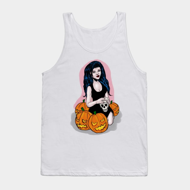 Witchy Woman in a Pumpkin Patch Tank Top by silentrob668